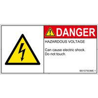 PL警告表示ラベル(ISO準拠)│電気的な危険:感電│IB0107503│危険│Mサイズ│英語(ヨコ)│10枚 IB0107503ME-1（直送品）