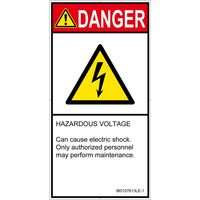 PL警告表示ラベル(ISO準拠)│電気的な危険:感電│IB0107613│危険│Lサイズ│英語(タテ)│6枚 IB0107613LE-1（直送品）