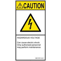 PL警告表示ラベル(ISO準拠)│電気的な危険:感電│IB0107611│注意│Lサイズ│英語(タテ)│6枚 IB0107611LE-1（直送品）