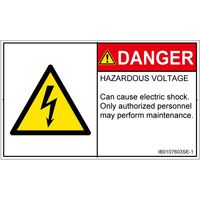 PL警告表示ラベル（ISO準拠）│電気的な危険:感電│IB0107603│危険│Sサイズ│英語（ヨコ）│16枚 IB0107603SE-1（直送品）