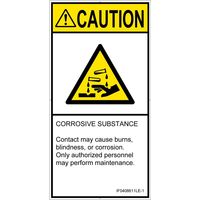 PL警告表示ラベル（ISO準拠）│材料・物質による危険:腐食性物質│IF0408611│注意│Lサイズ