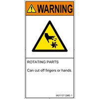 PL警告表示ラベル（ISO準拠）│機械的な危険:切断（回転部）│IA0113712│警告│Mサイズ