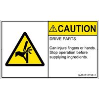 PL警告表示ラベル（ISO準拠）│機械的な危険:はさまれ│IA1610101│注意│Sサイズ