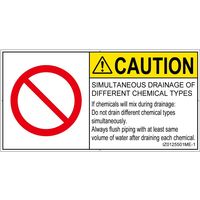 PL警告表示ラベル（ISO準拠）│禁止事項:同時排液禁止│IZ0125501│注意│Mサイズ