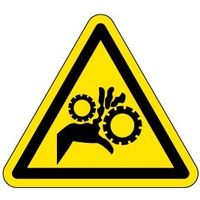 PL警告表示ラベル（ISO準拠）│機械的な危険:引き込み（ギア）│IA02│シンボルマーク
