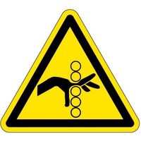 PL警告表示ラベル（ISO準拠）│機械的な危険:引き込み（ローラ）│IA03│シンボルマーク