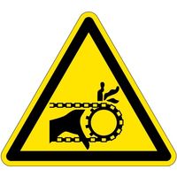 PL警告表示ラベル（ISO準拠）│機械的な危険:引き込み（チェーン）│IA05│シンボルマーク