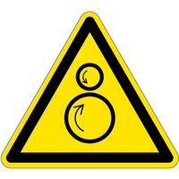 PL警告表示ラベル（ISO準拠）│機械的な危険:引き込み（逆回転ローラ）│IA11│シンボルマーク