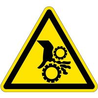 PL警告表示ラベル(ISO準拠)│機械的な危険:引き込み(ギア)│IA15│Lサイズ│シンボルマーク│30枚 IA15L-1（直送品）