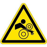 PL警告表示ラベル（ISO準拠）│機械的な危険:引き込み（ローラ）│IA33│シンボルマーク