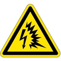 PL警告表示ラベル（ISO準拠）│電気的な危険:アークフラッシュ（電気的爆発）│IB02│Mサイズ│シンボルマーク│72枚 IB02M-1（直送品）