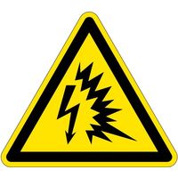 PL警告表示ラベル（ISO準拠）│電気的な危険:アークフラッシュ（電気的爆発）│IB02│Lサイズ│シンボルマーク│30枚 IB02L-1（直送品）