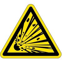 PL警告表示ラベル（ISO準拠）│材料・物質による危険:爆発物│IF09│Mサイズ│シンボルマーク│72枚 IF09M-1（直送品）