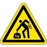 PL警告表示ラベル（ISO準拠）│人間工学による危険:重量物│IG01│シンボルマーク