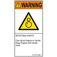 PL警告表示ラベル（ISO準拠）│機械的な危険:引き込み（逆回転ローラ）│IA1105712│警告│Mサイズ