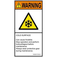 PL警告表示ラベル（ISO準拠）│熱的な危険:低温/凍結│IC0201212│警告│Lサイズ