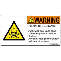 PL警告表示ラベル（ISO準拠）│材料・物質による危険:有毒物質│IF0208502│警告│Mサイズ