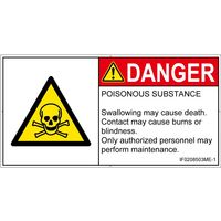 PL警告表示ラベル（ISO準拠）│材料・物質による危険:有毒物質│IF0208503│危険│Mサイズ