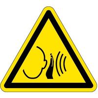 PL警告表示ラベル（ISO準拠）│騒音による危険:突然の騒音│ID01│シンボルマーク