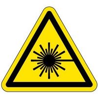 PL警告表示ラベル（ISO準拠）│放射から生じる危険:レーザービーム│IE01│Sサイズ│シンボルマーク│132枚 IE01S-1（直送品）