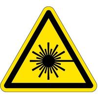 PL警告表示ラベル（ISO準拠）│放射から生じる危険:レーザービーム│IE01│シンボルマーク