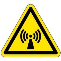 PL警告表示ラベル（ISO準拠）│放射から生じる危険:非電離放射線│IE02│Sサイズ│シンボルマーク│132枚 IE02S-1（直送品）