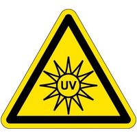 PL警告表示ラベル（ISO準拠）│放射から生じる危険:紫外線│IE05│Mサイズ│シンボルマーク│72枚 IE05M-1（直送品）