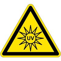 PL警告表示ラベル（ISO準拠）│放射から生じる危険:紫外線│IE05│Lサイズ│シンボルマーク│30枚 IE05L-1（直送品）