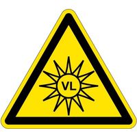 PL警告表示ラベル（ISO準拠）│放射から生じる危険:高エネルギーフラッシュ光│IE06│Lサイズ│シンボルマーク│30枚 IE06L-1（直送品）