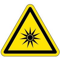PL警告表示ラベル（ISO準拠）│放射から生じる危険:光線（紫外線、可視光線、赤外線）│IE07│Sサイズ│シンボルマーク│132枚（直送品）