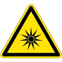PL警告表示ラベル（ISO準拠）│放射から生じる危険:光線（紫外線、可視光線、赤外線）│IE07│Lサイズ│シンボルマーク│30枚（直送品）