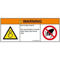 PL警告表示ラベル（ISO準拠）│機械的な危険:引き込み（逆回転ローラ）│IA1105722│警告│Sサイズ