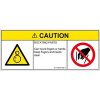 PL警告表示ラベル（ISO準拠）│機械的な危険:引き込み（逆回転ローラ）│IA1105721│注意│Sサイズ