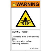 PL警告表示ラベル（ISO準拠）│機械的な危険:押しつぶし（ゲート）│IA1412312│警告│Sサイズ