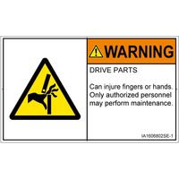 PL警告表示ラベル（ISO準拠）│機械的な危険:はさまれ│IA1606802│警告│Sサイズ