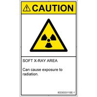 PL警告表示ラベル（ISO準拠）│放射から生じる危険:放射性物質/電離放射線│IE0303311│注意│Sサイズ