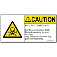 PL警告表示ラベル（ISO準拠）│材料・物質による危険:有毒物質│IF0208501│注意│Lサイズ
