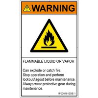 PL警告表示ラベル（ISO準拠）│材料・物質による危険:可燃性物質│IF0301812│警告│Sサイズ