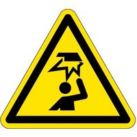 PL警告表示ラベル（ISO準拠）│人間工学による危険:頭上に障害物│IG03│シンボルマーク