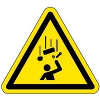 PL警告表示ラベル（ISO準拠）│作業環境の危険:落下物│IH01│シンボルマーク