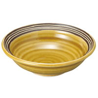 アースモス 中鉢 黄瀬戸ライン4.8鉢 (3個入) utw-06311716（直送品）