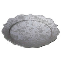 アースモス 中皿 いぶし銀タタキ桔梗丸皿 (2個入) utw-19810556（直送品）