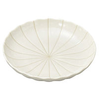 アースモス 中皿 白マット十草