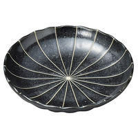 アースモス 中皿 黒マット十草4.0皿 (8個入) utw-22827356（直送品）