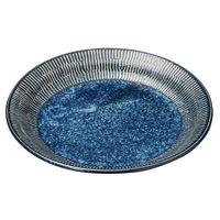 アースモス 中皿 窯変紺トチリ5.0プレート (7個入) utw-23324356（直送品）