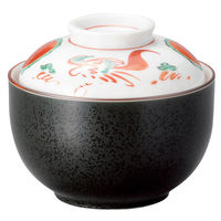 アースモス 煮物碗 黒結晶赤絵花鳥小煮物碗 (2個入) utw-27611656（直送品）