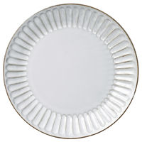 アースモス 中皿 黒陶乳白シノギ15cm丸皿 (5個入) utw-49821206（直送品）