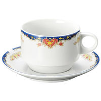 アースモス カップ＆ソーサー アラベスクブルースタックカプチーノ碗皿 (2個入) utw-61851156（直送品）