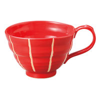 アースモス 洋スープカップ レッド十草スープカップ（有田焼） (3個入) utw-63226926（直送品）