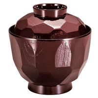 アースモス 汁椀 [A]3.0寸ミニ亀甲小吸椀 新溜 (6個入) utw-71420966（直送品）